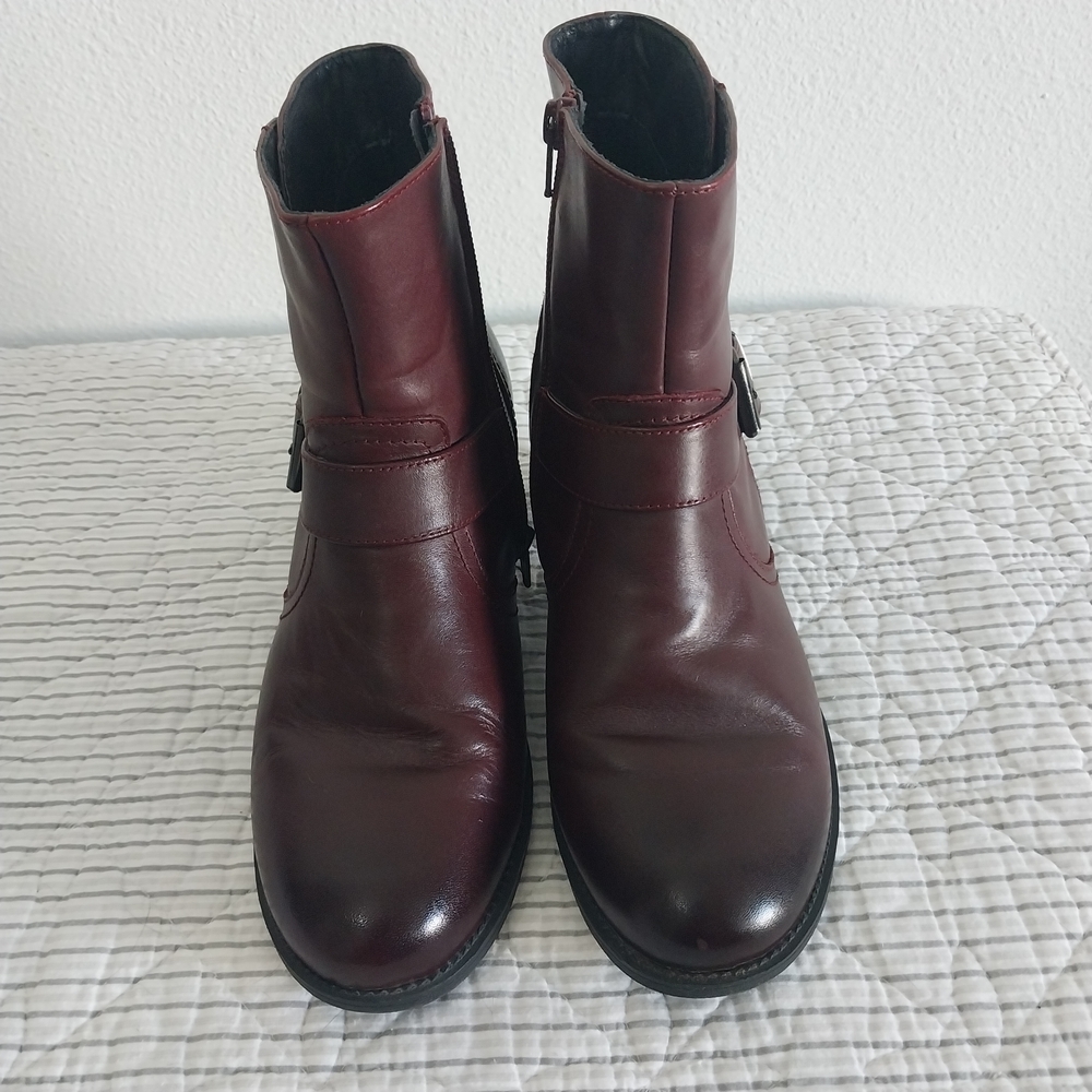 Burgundy Leather Boots